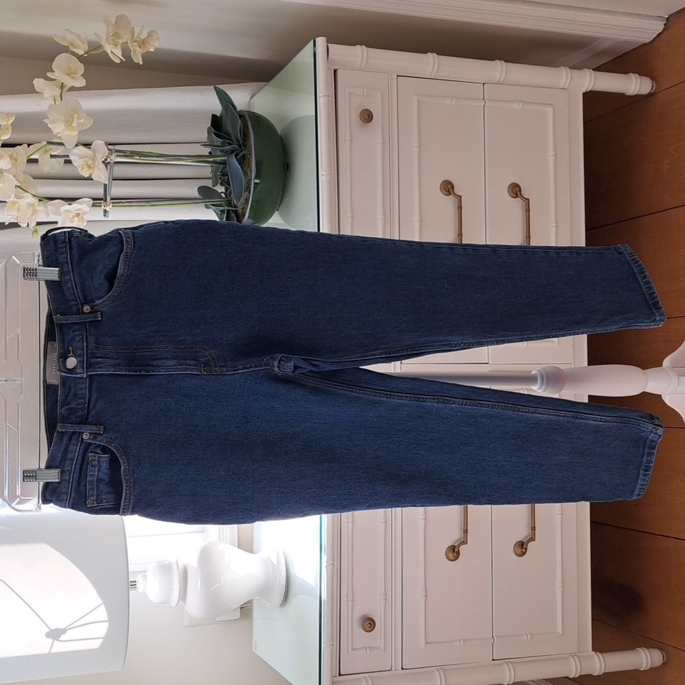 Everlane Womens The Original Cheeky Crop Medium Wash Stretch High-Rise Jeans S28